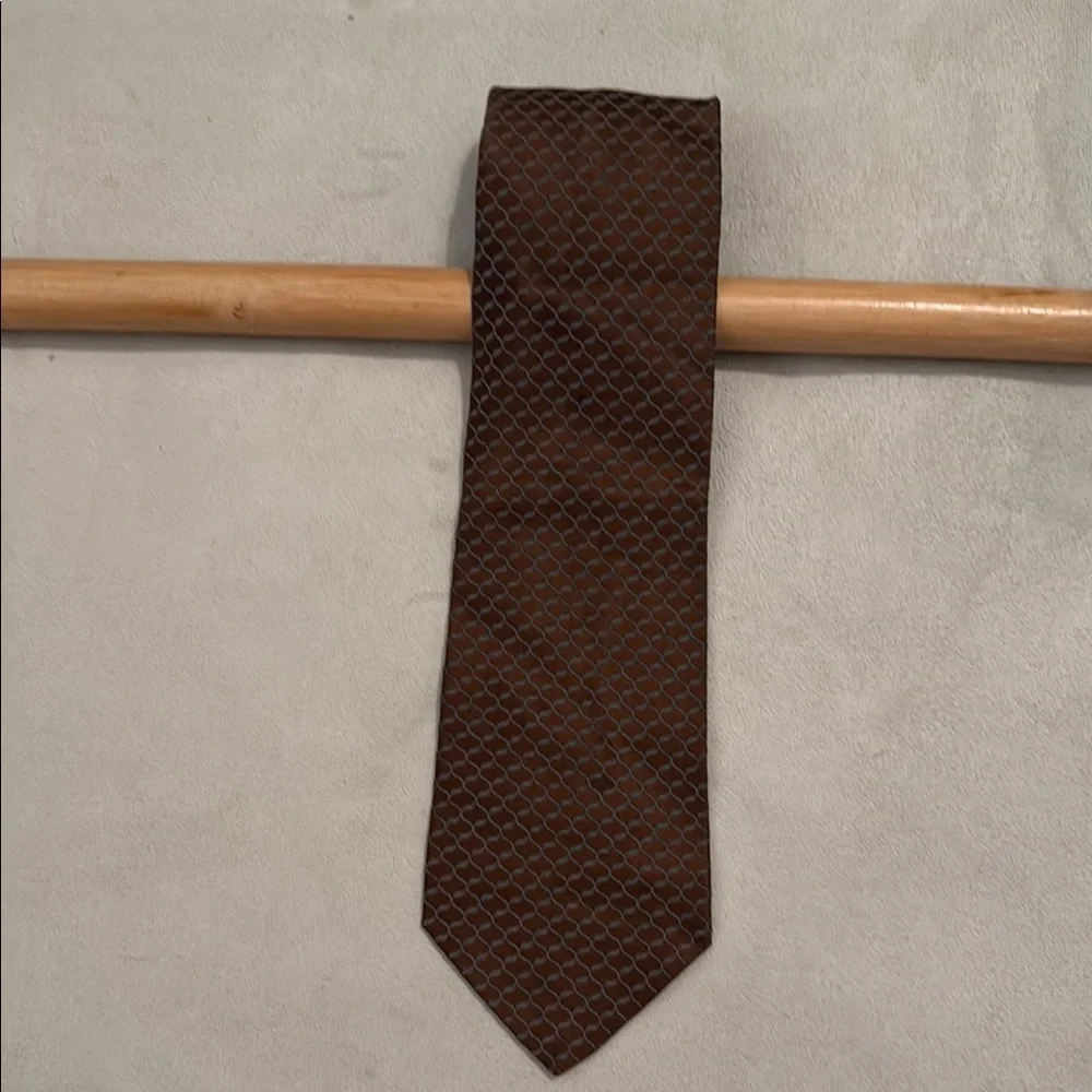 Bachrach Brown Textured Silk Tie made in‎ Italy